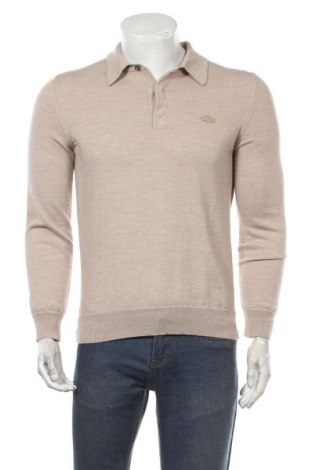 Мъжки пуловер Lacoste, Размер M, Цвят Бежов, Вълна, Цена 167,40 лв.