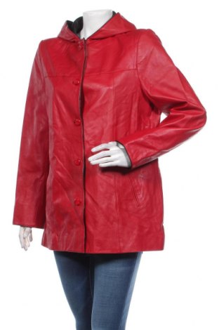 Дамско кожено яке, Размер XL, Цвят Червен, Естествена кожа, Цена 140,00 лв.
