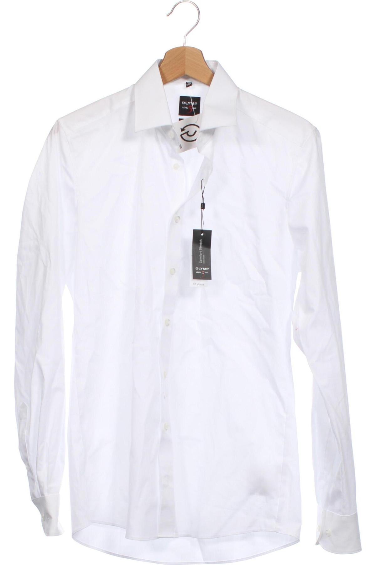 Ανδρικό πουκάμισο Olymp, Μέγεθος S, Χρώμα Λευκό, Τιμή 65,46 €