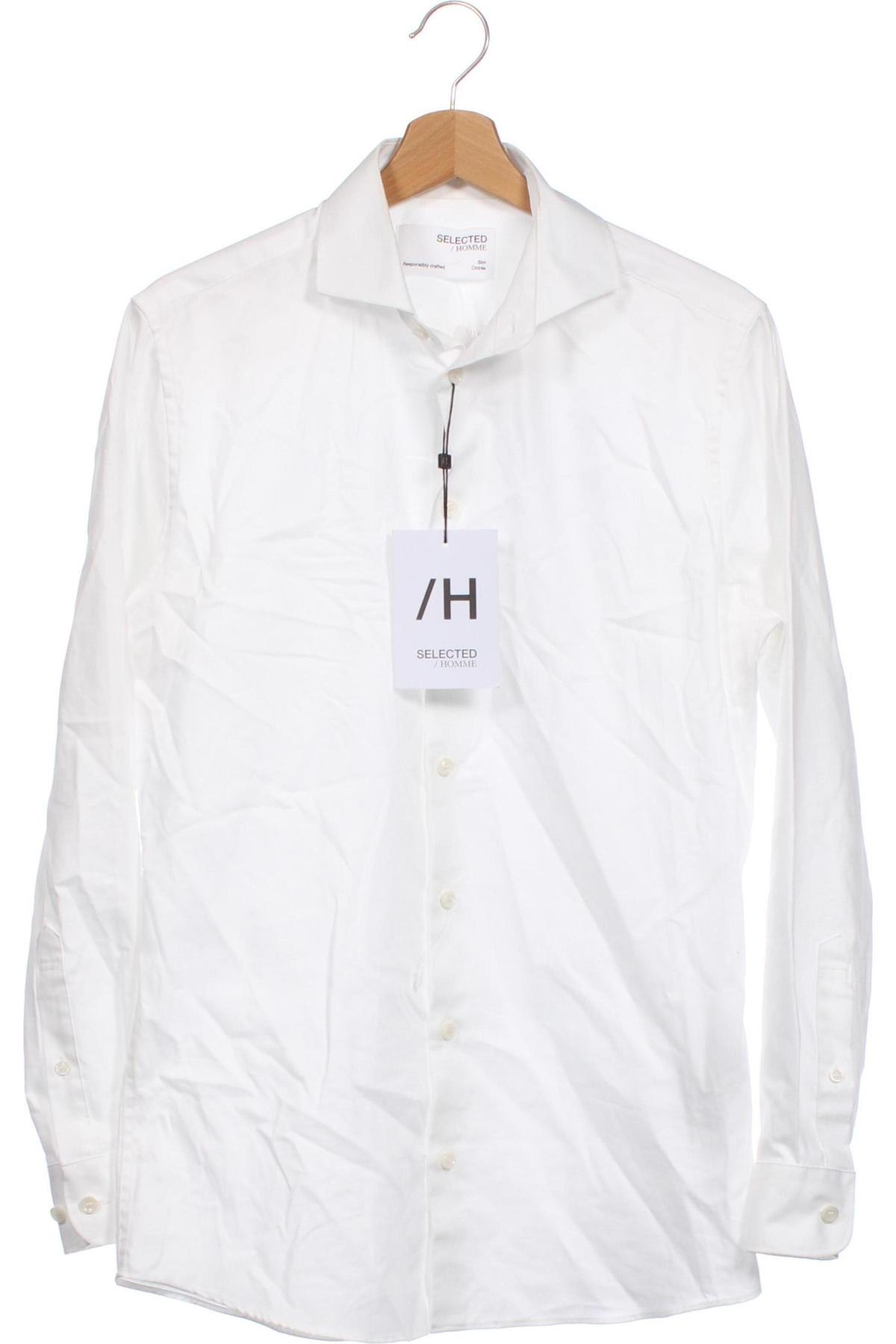 Мъжка риза Selected Homme, Размер S, Цвят Бял, Цена 127,00 лв.