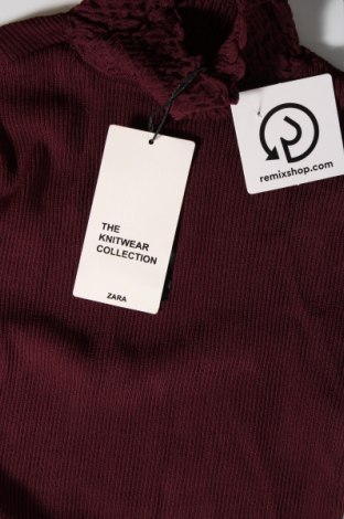 Дамска блуза Zara Knitwear, Размер S, Цвят Червен, Цена 15,80 лв.
