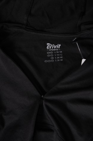 Γυναικεία αθλητική μπλούζα Crivit, Μέγεθος S, Χρώμα Μαύρο, Τιμή 5,31 €
