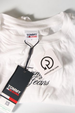 Damen T-Shirt Tommy Jeans, Größe L, Farbe Weiß, Preis 22,08 €