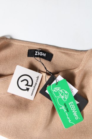 Γυναικείο αμάνικο μπλουζάκι Zign, Μέγεθος L, Χρώμα  Μπέζ, Τιμή 9,87 €
