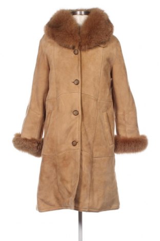 Дамско кожено яке, Размер S, Цвят Бежов, Цена 64,20 лв.