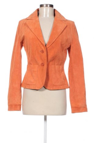 Дамско кожено яке, Размер M, Цвят Оранжев, Цена 38,52 лв.