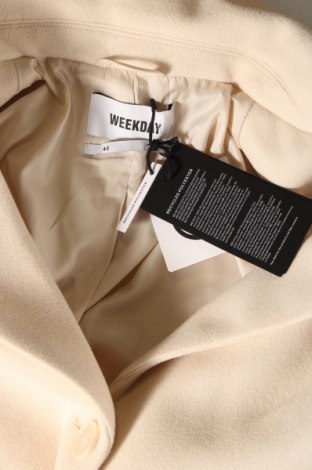 Γυναικείο παλτό Weekday, Μέγεθος L, Χρώμα Εκρού, Τιμή 77,84 €