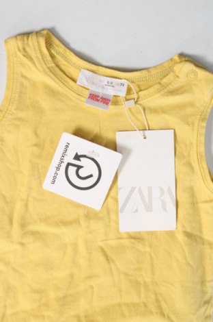 Μπλουζάκι αμάνικο παιδικό Zara, Μέγεθος 9-12m/ 74-80 εκ., Χρώμα Κίτρινο, Τιμή 4,65 €