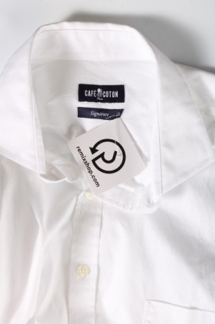 Ανδρικό πουκάμισο Cafe Coton, Μέγεθος L, Χρώμα Λευκό, Τιμή 18,56 €