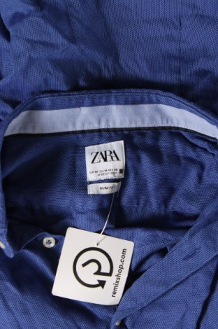 Мъжка риза Zara, Размер M, Цвят Син, Цена 24,00 лв.