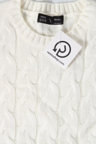 Ανδρικό πουλόβερ Bershka, Μέγεθος XS, Χρώμα Λευκό, Τιμή 5,02 €