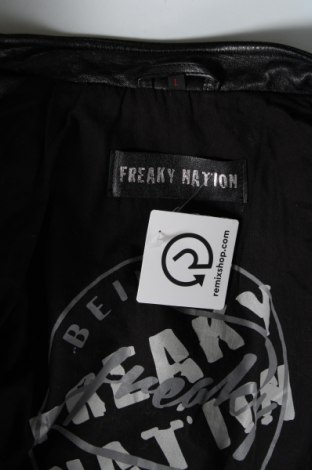 Pánska kožená bunda  Freaky Nation, Veľkosť L, Farba Čierna, Cena  211,62 €