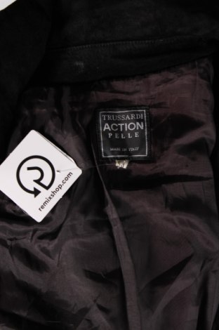 Ανδρικό δερμάτινο μπουφάν Trussardi Jeans, Μέγεθος M, Χρώμα Μαύρο, Τιμή 114,31 €