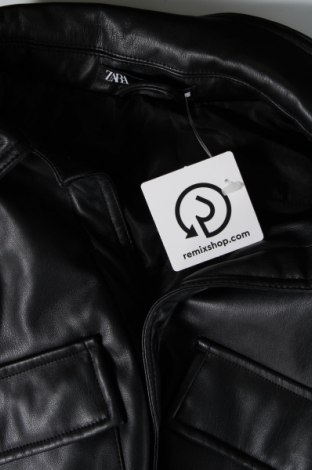 Ανδρικό δερμάτινο μπουφάν Zara, Μέγεθος M, Χρώμα Μαύρο, Τιμή 17,94 €