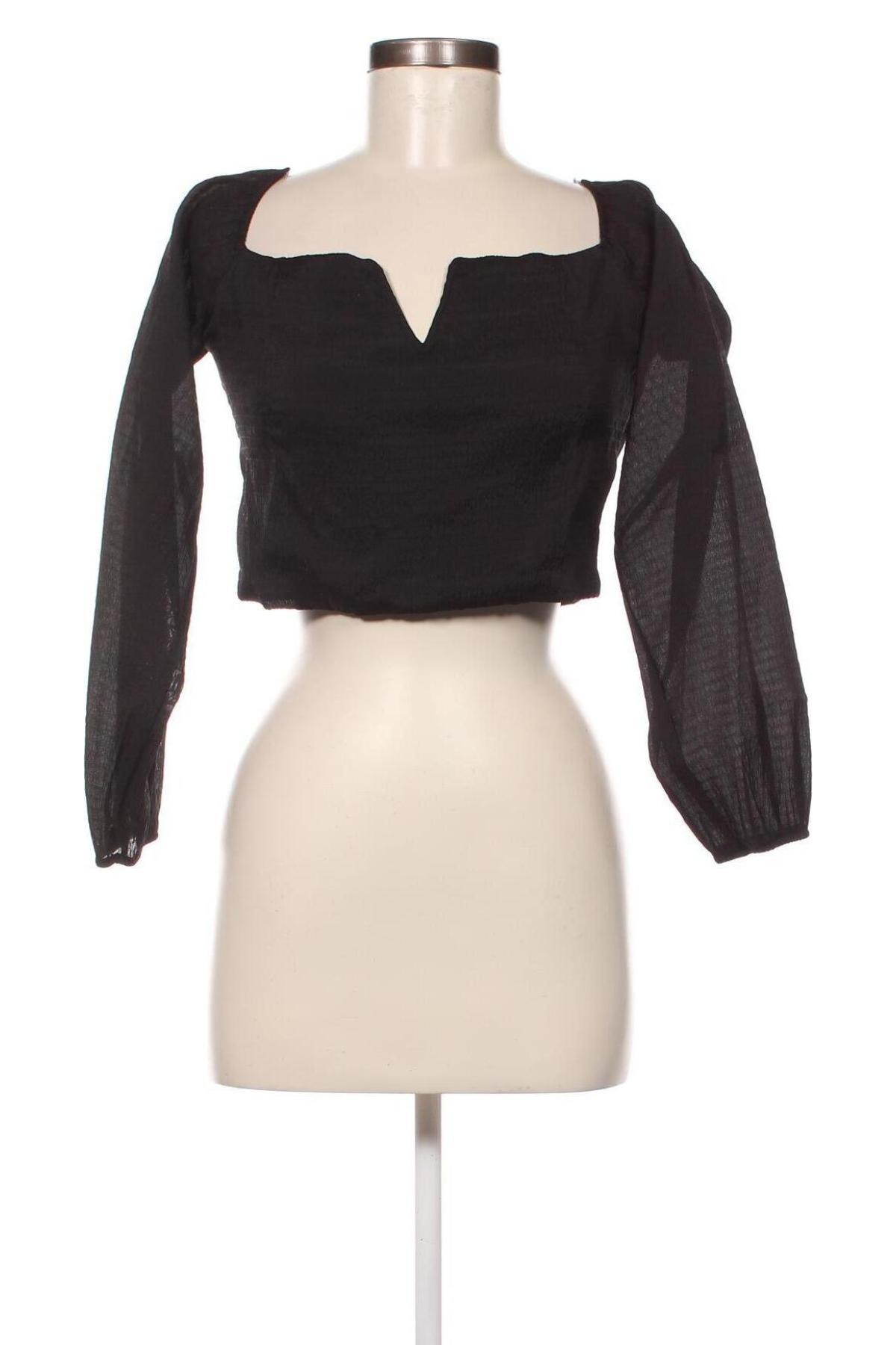 Дамска блуза Bershka, Размер XL, Цвят Черен, Цена 8,37 лв.