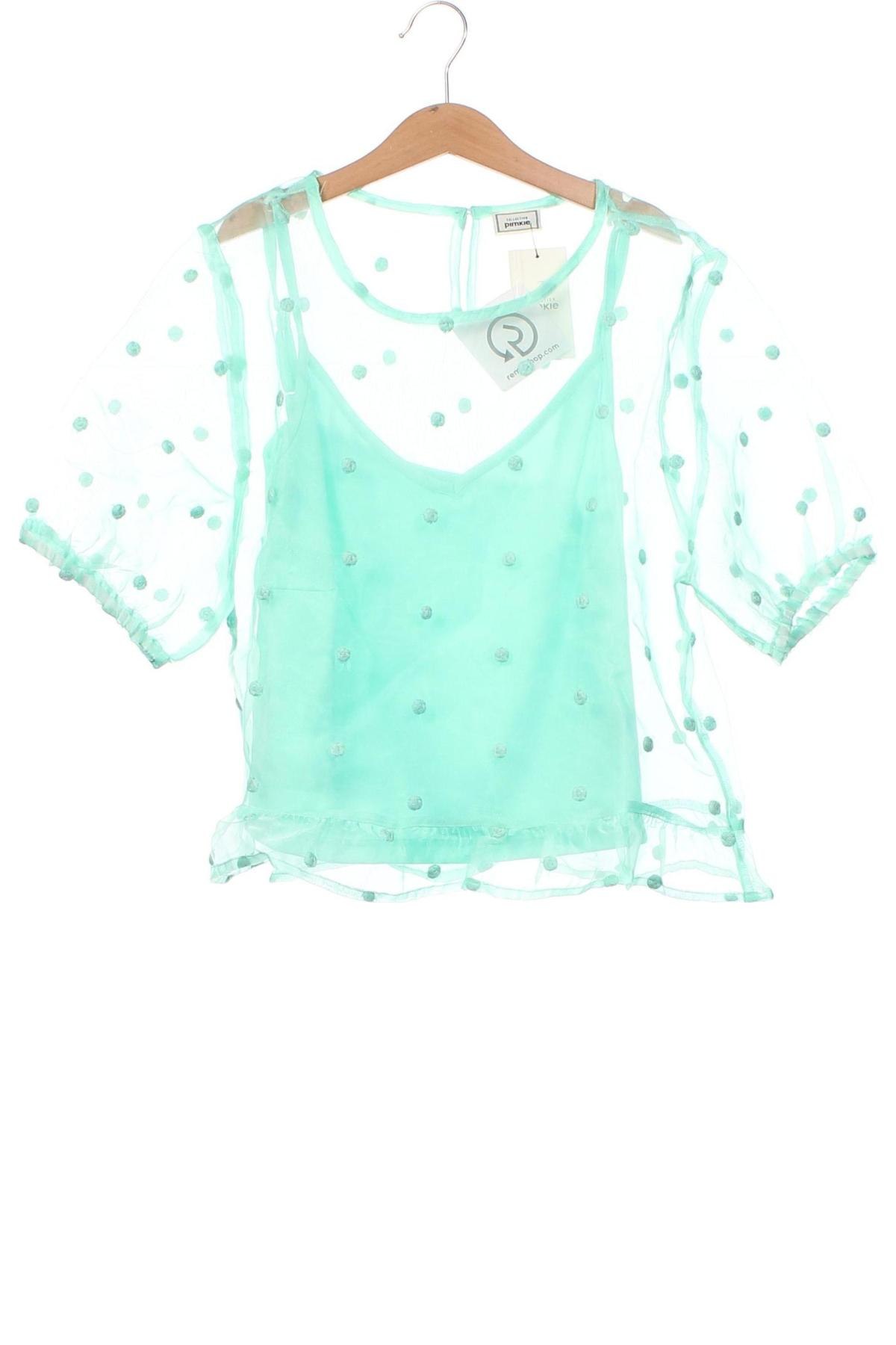 Γυναικεία μπλούζα Pimkie, Μέγεθος XS, Χρώμα Πράσινο, Τιμή 6,23 €