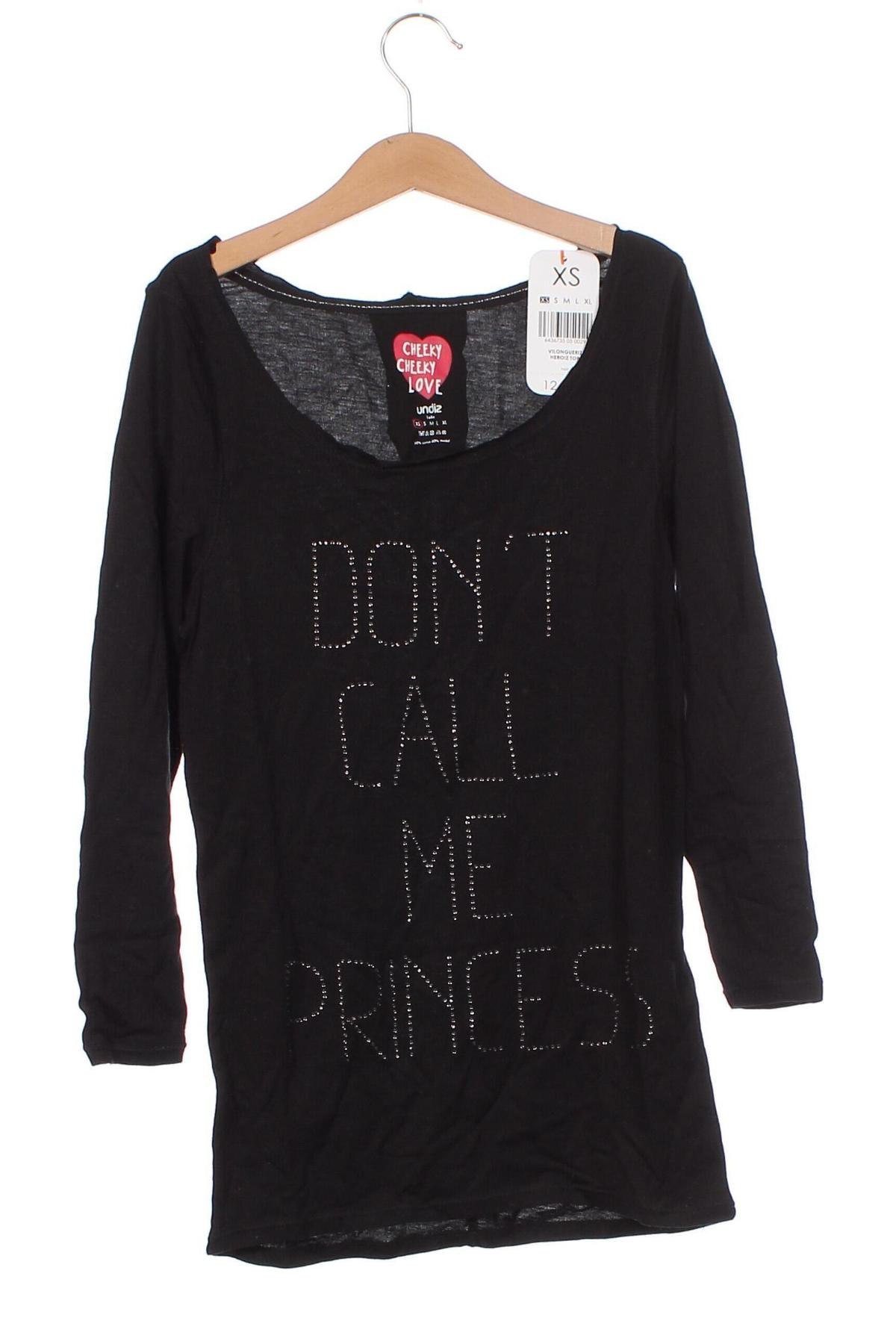 Γυναικεία μπλούζα Undiz, Μέγεθος XS, Χρώμα Μαύρο, Τιμή 5,57 €
