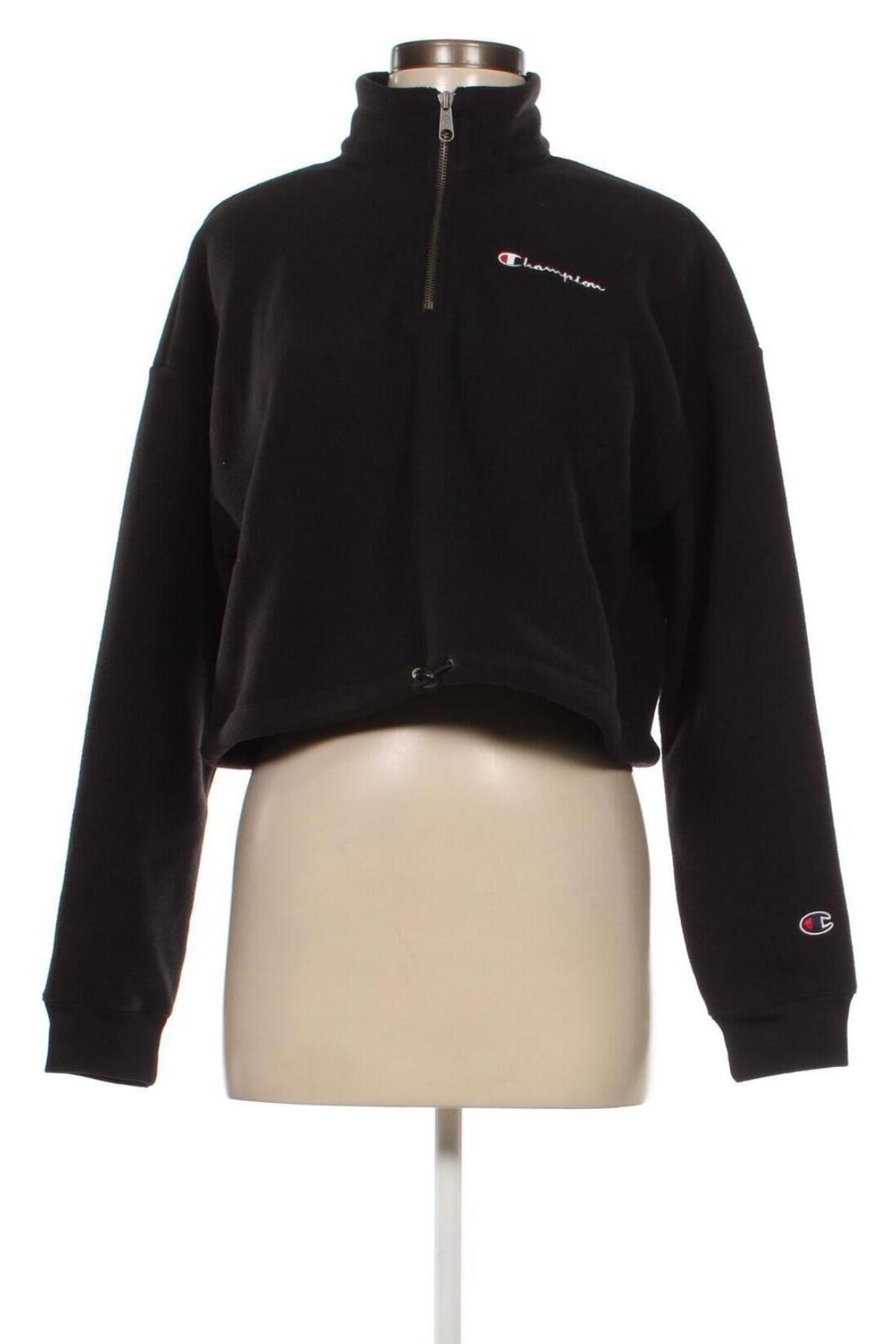 Γυναικεία μπλούζα fleece Champion, Μέγεθος S, Χρώμα Μαύρο, Τιμή 24,12 €