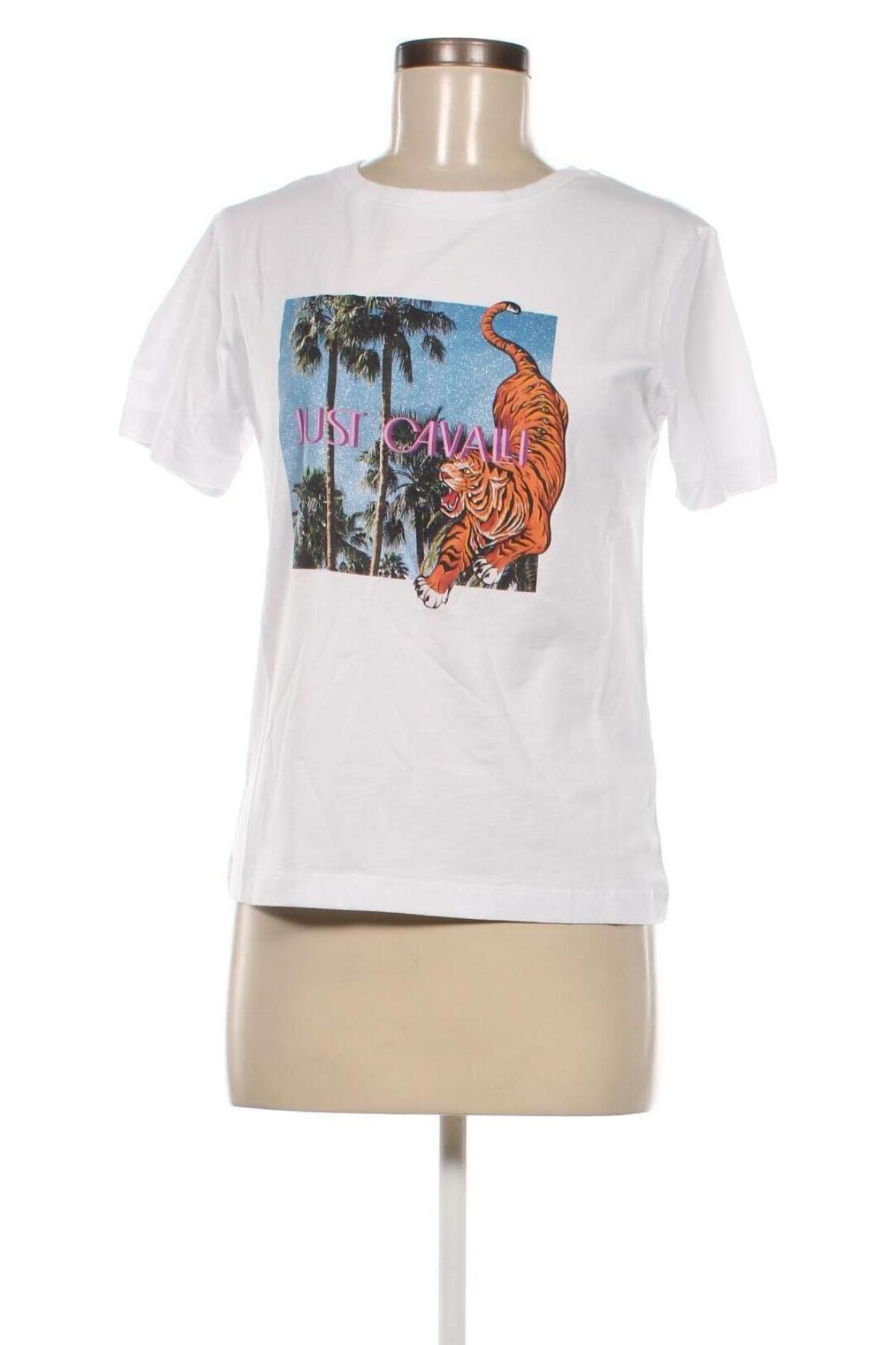 Γυναικείο t-shirt Just Cavalli, Μέγεθος XS, Χρώμα Λευκό, Τιμή 63,40 €