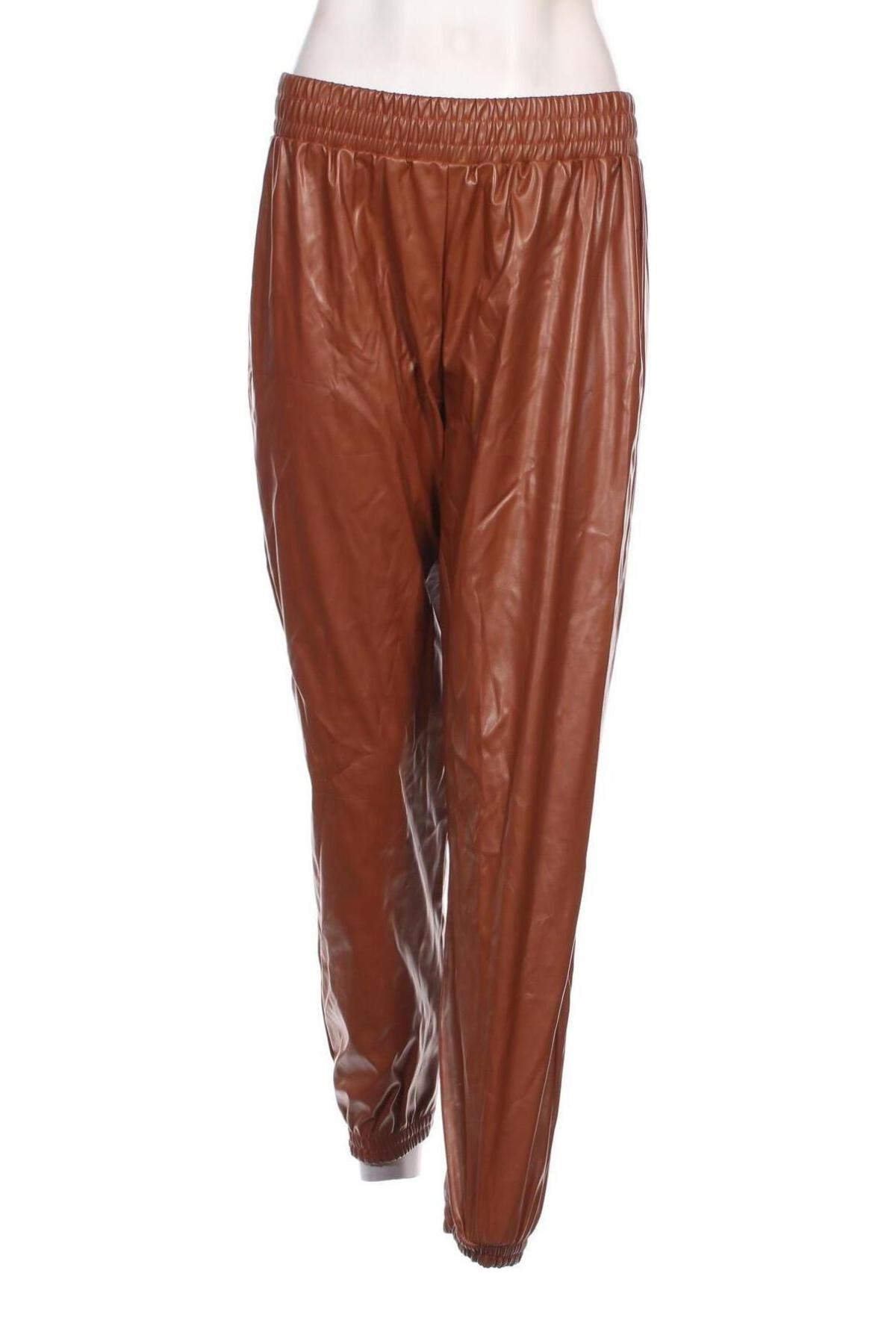 Pantaloni de piele pentru damă SHEIN, Mărime M, Culoare Maro, Preț 28,62 Lei