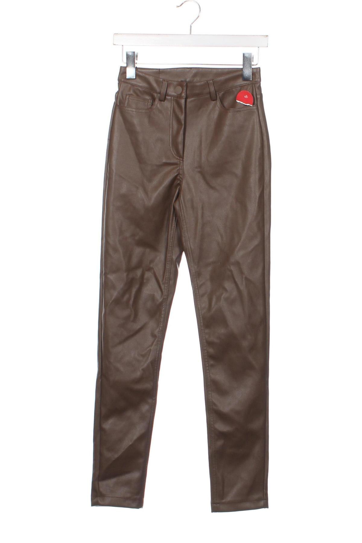 Pantaloni de piele pentru damă Tally Weijl, Mărime XS, Culoare Maro, Preț 37,83 Lei