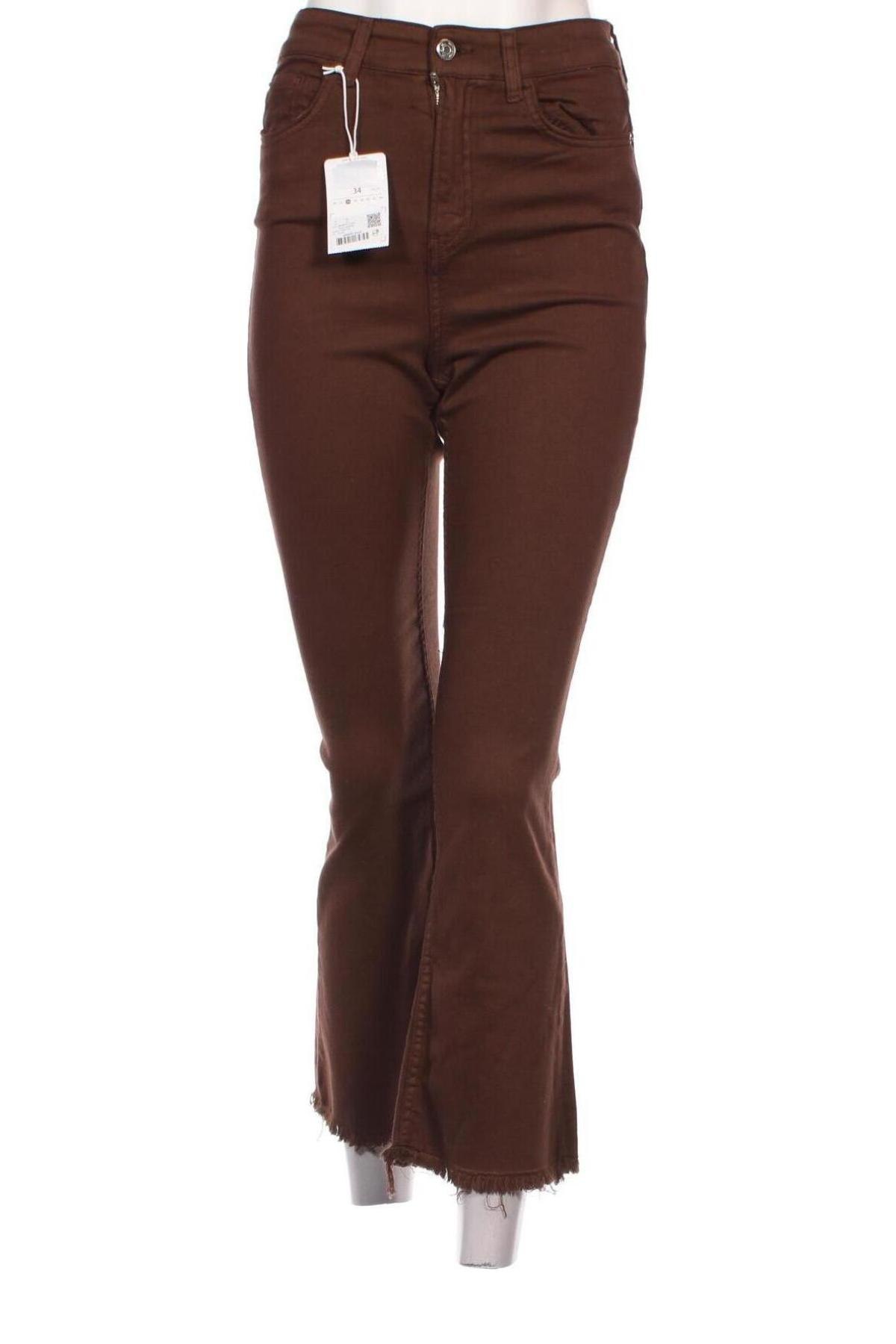 Дамски панталон Jennyfer, Размер XS, Цвят Кафяв, Цена 24,38 лв.
