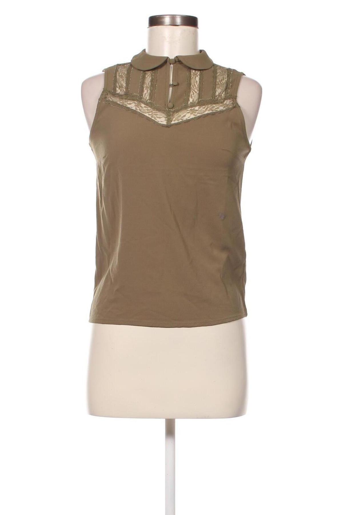 Γυναικείο αμάνικο μπλουζάκι Naf Naf, Μέγεθος XS, Χρώμα Πράσινο, Τιμή 5,83 €