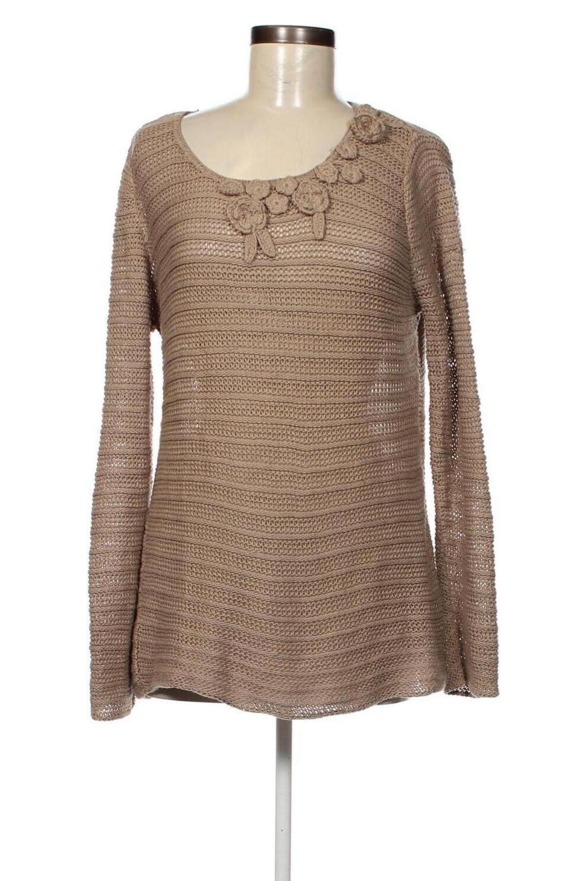 Дамски пуловер Boysen's, Размер M, Цвят Бежов, Цена 7,25 лв.