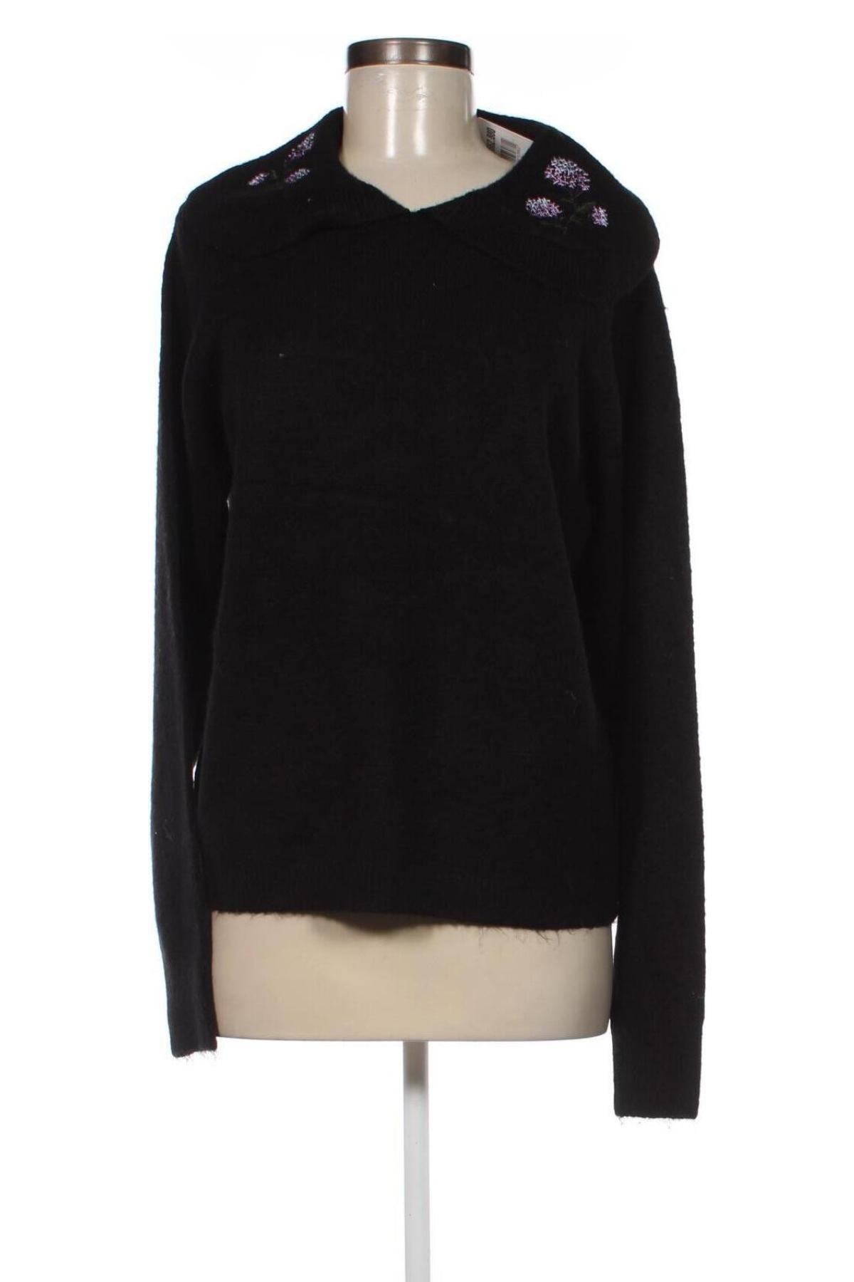 Дамски пуловер Pieces, Размер XL, Цвят Черен, Цена 22,14 лв.