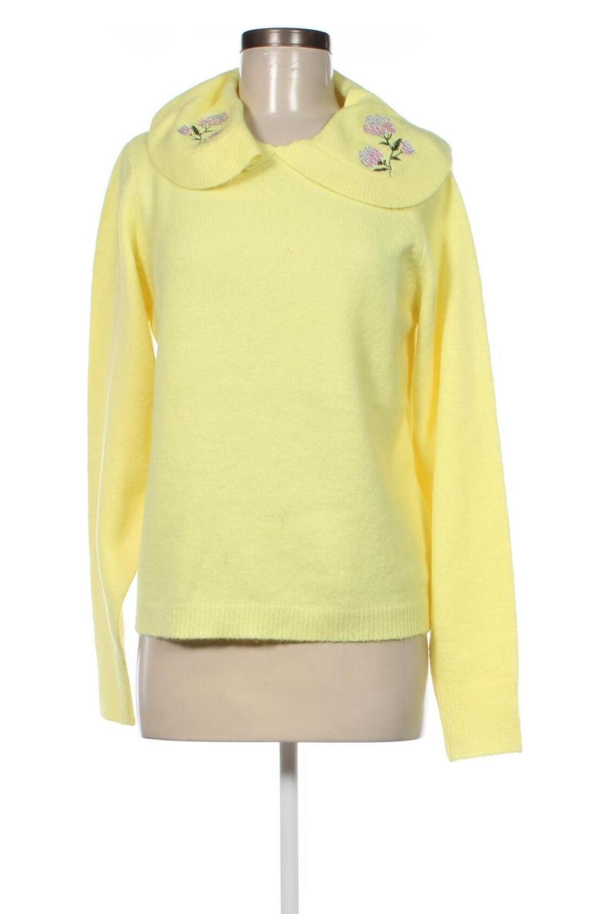 Дамски пуловер Pieces, Размер M, Цвят Жълт, Цена 22,14 лв.