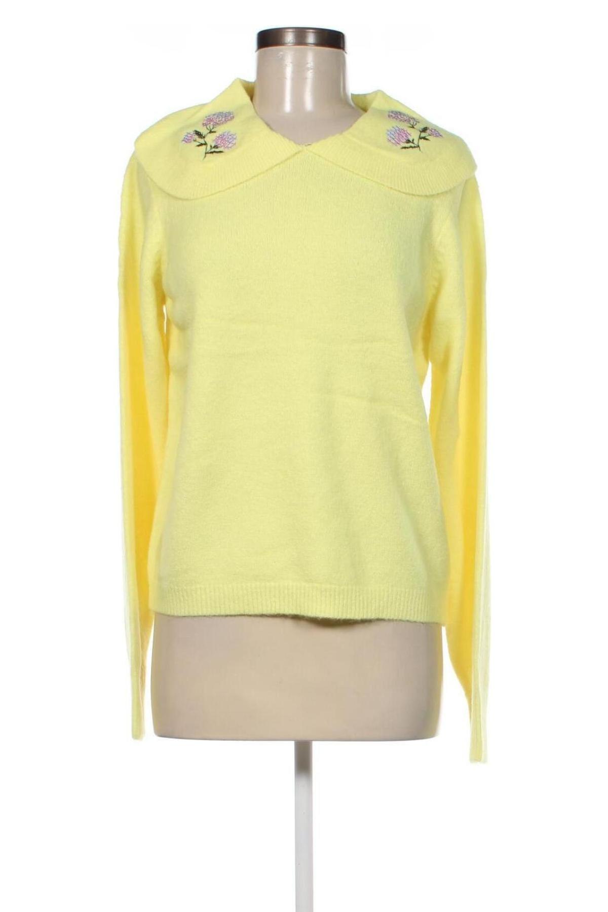 Дамски пуловер Pieces, Размер M, Цвят Жълт, Цена 22,14 лв.