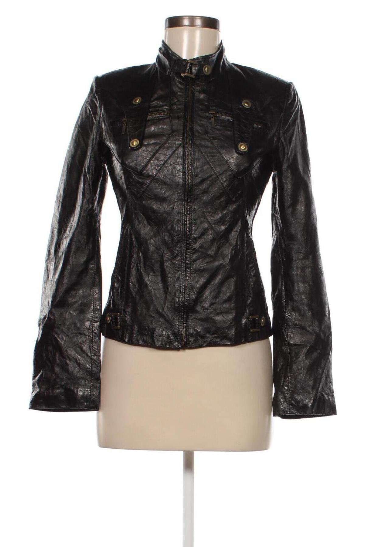 Dámská kožená bunda , Velikost XS, Barva Černá, Cena  345,00 Kč