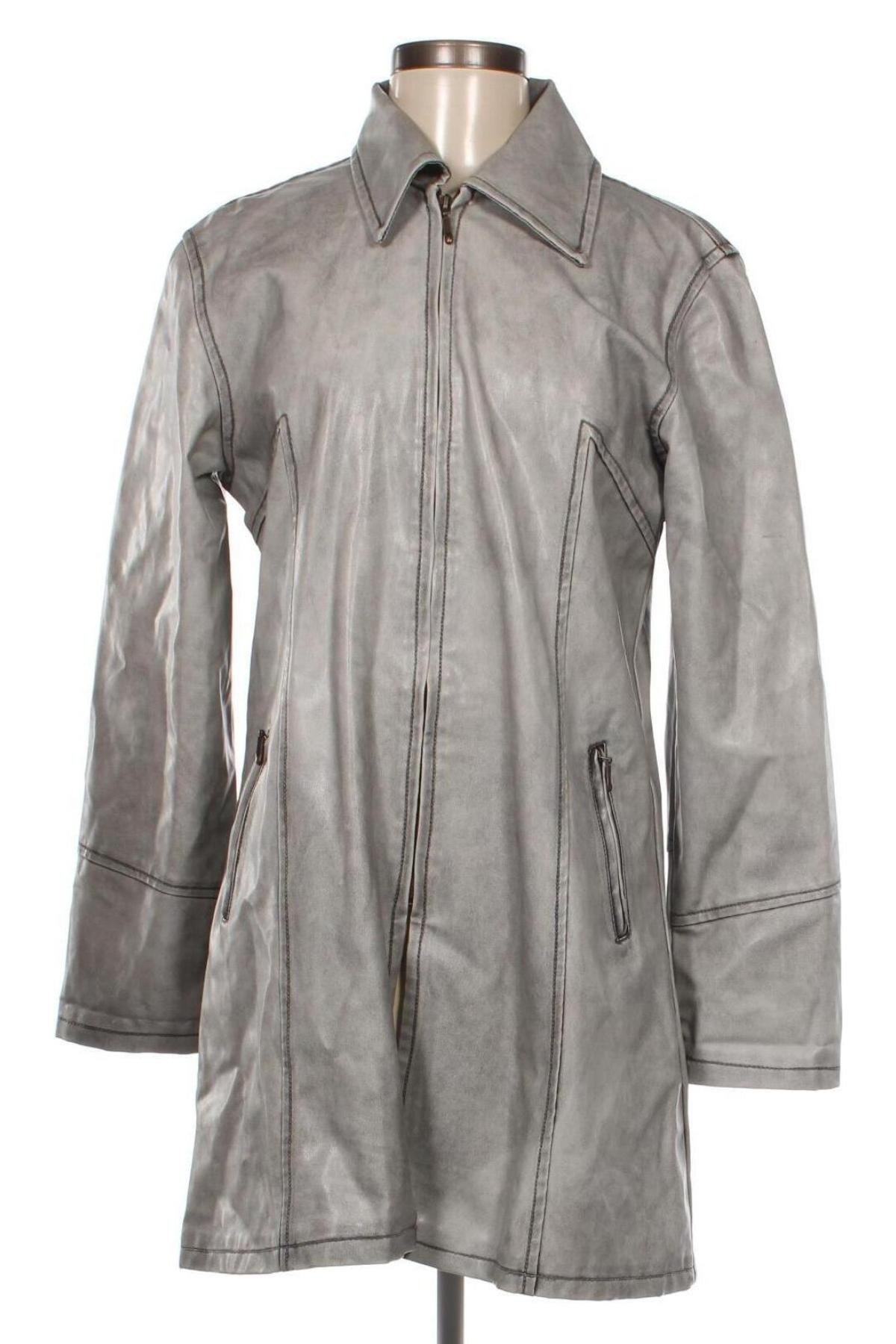 Damen Lederjacke, Größe L, Farbe Grau, Preis € 10,57