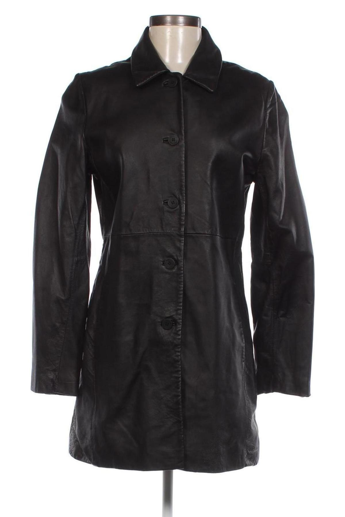 Γυναικείο δερμάτινο μπουφάν Nine West, Μέγεθος M, Χρώμα Μαύρο, Τιμή 56,82 €