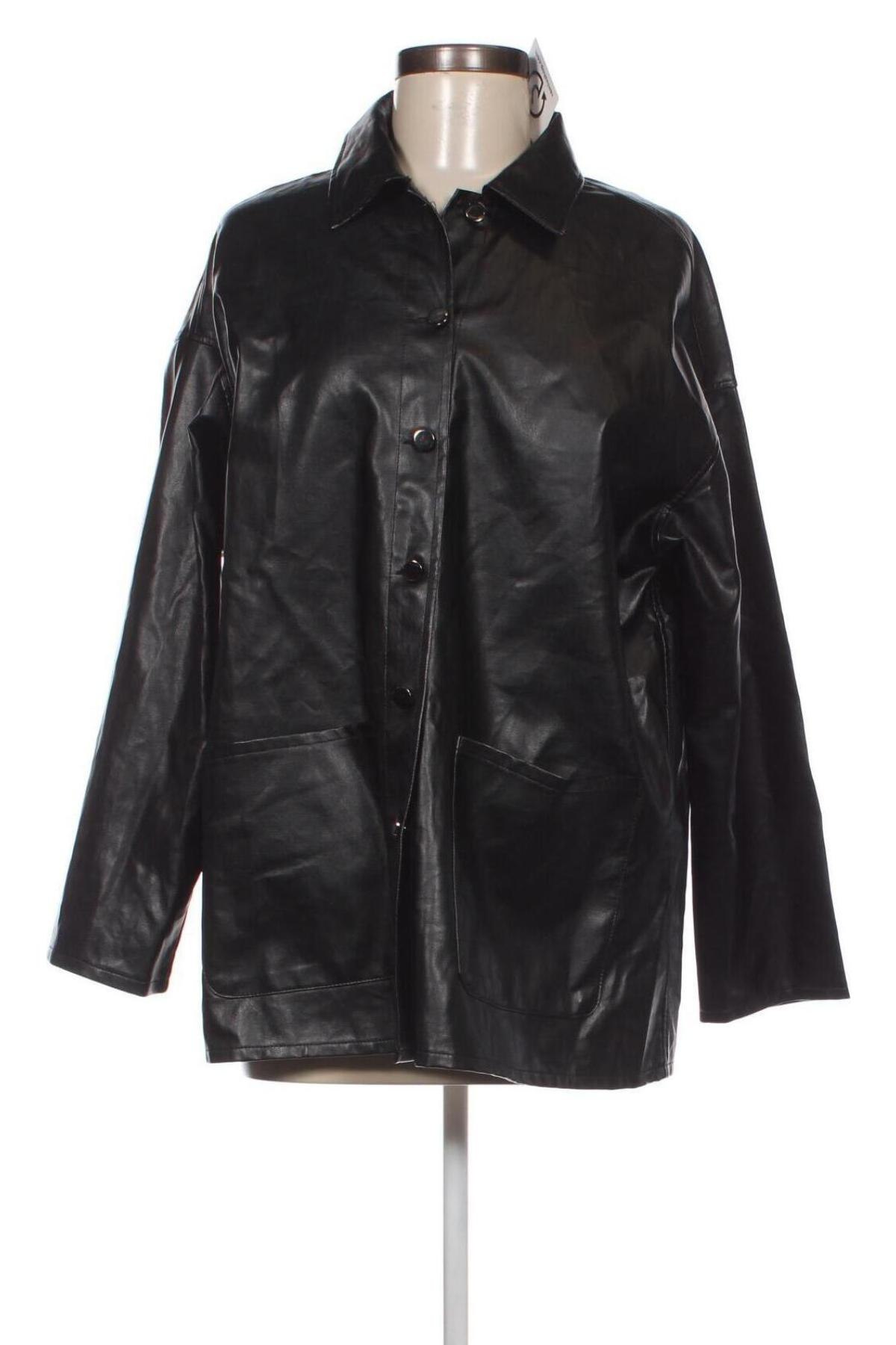 Dámská kožená bunda  SHEIN, Velikost S, Barva Černá, Cena  266,00 Kč