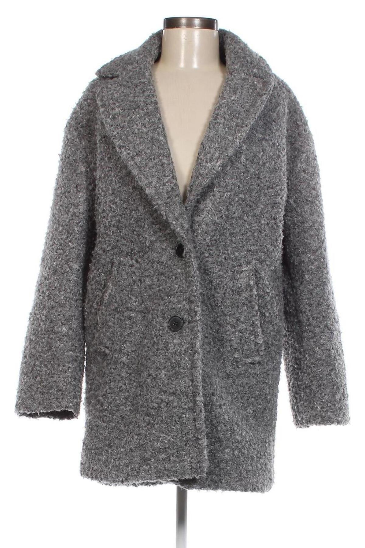 Дамско палто Bershka, Размер S, Цвят Сив, Цена 59,92 лв.