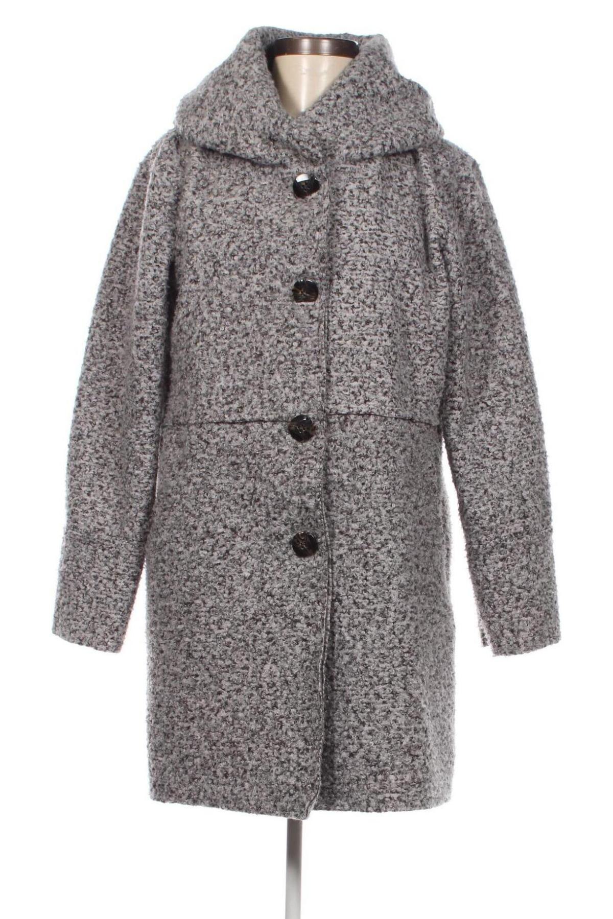 Γυναικείο παλτό Made In Italy, Μέγεθος L, Χρώμα Γκρί, Τιμή 18,53 €