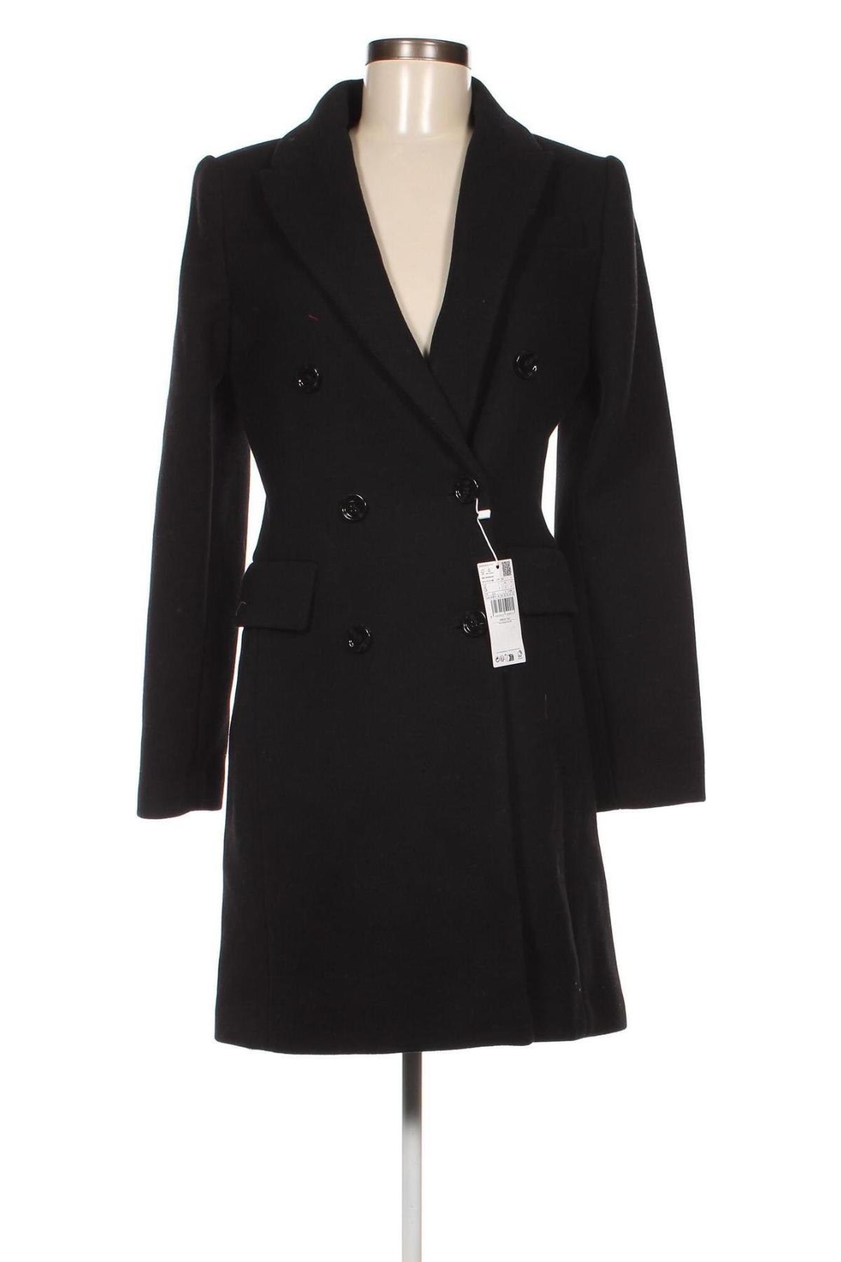 Дамско палто Mango, Размер S, Цвят Черен, Цена 123,00 лв.