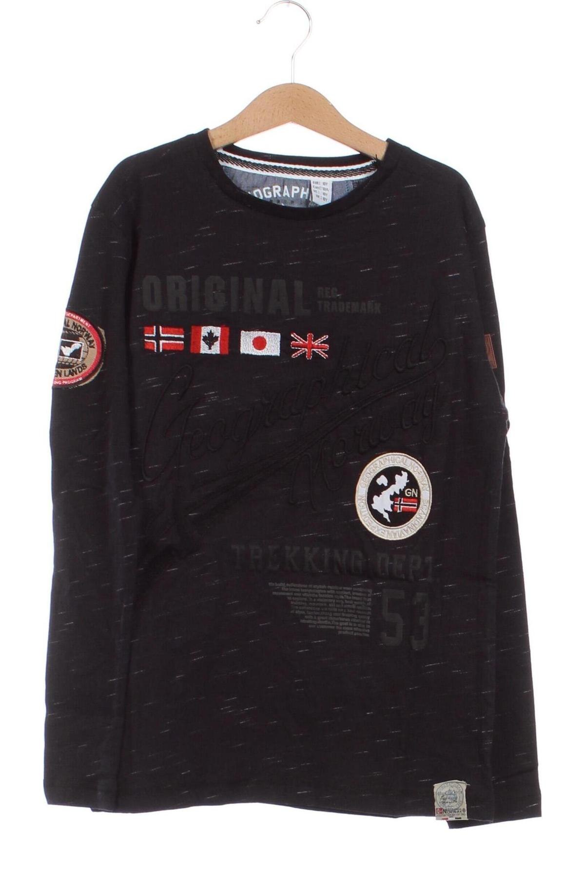 Dziecięca bluzka Geographical Norway, Rozmiar 9-10y/ 140-146 cm, Kolor Czarny, Cena 83,03 zł