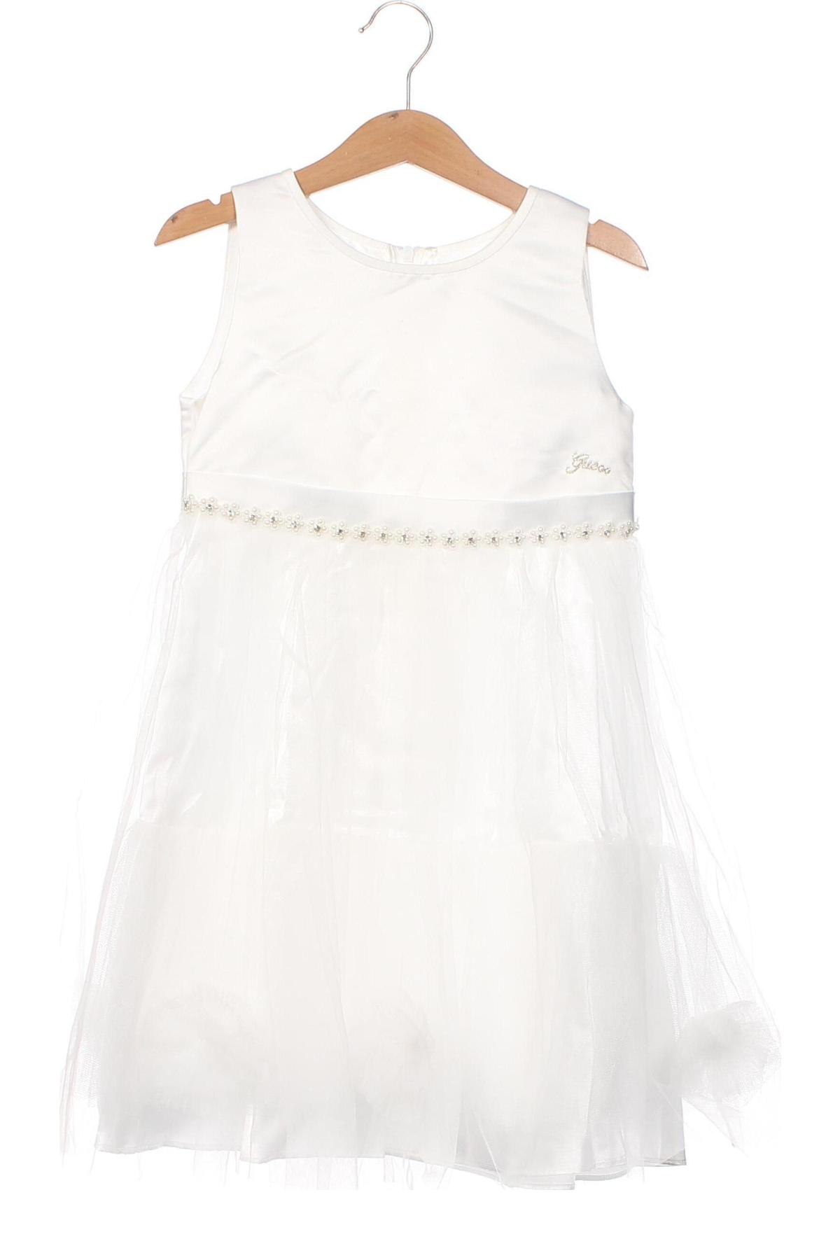 Kinderkleid Guess, Größe 5-6y/ 116-122 cm, Farbe Weiß, Preis 87,11 €