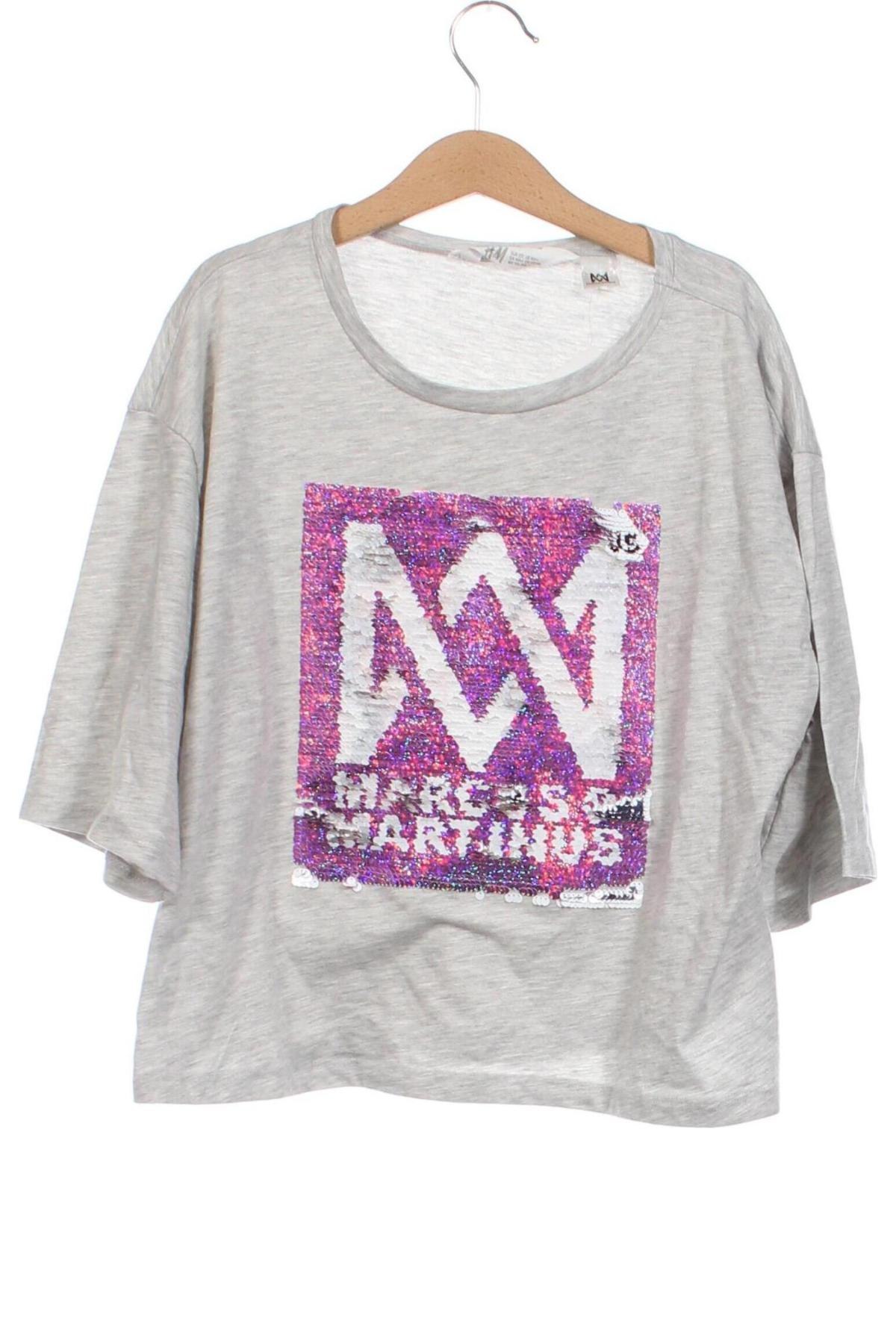 Kinder T-Shirt H&M, Größe 14-15y/ 168-170 cm, Farbe Grau, Preis 7,40 €