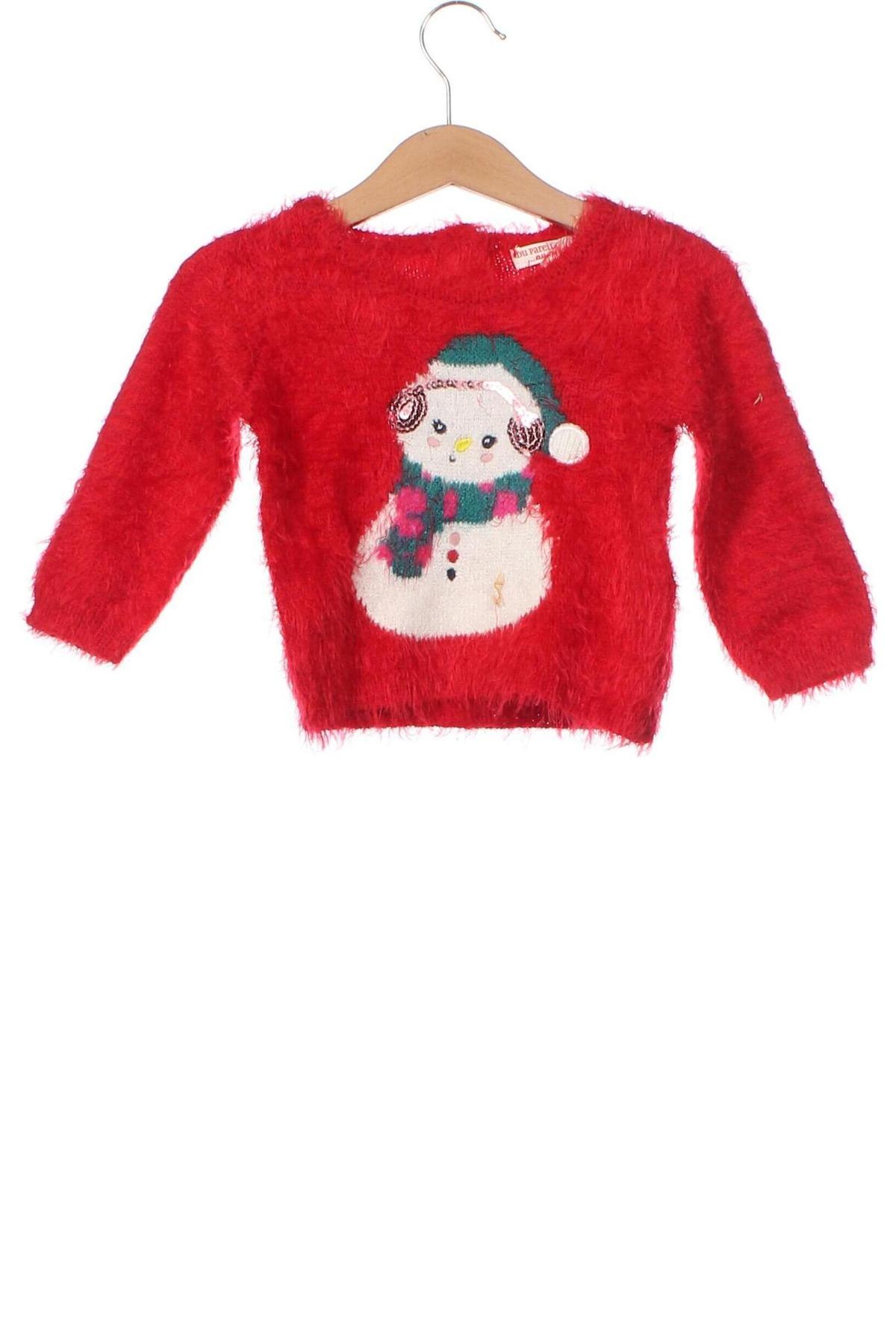 Детски пуловер Du Pareil Au Meme, Размер 9-12m/ 74-80 см, Цвят Червен, Цена 12,39 лв.
