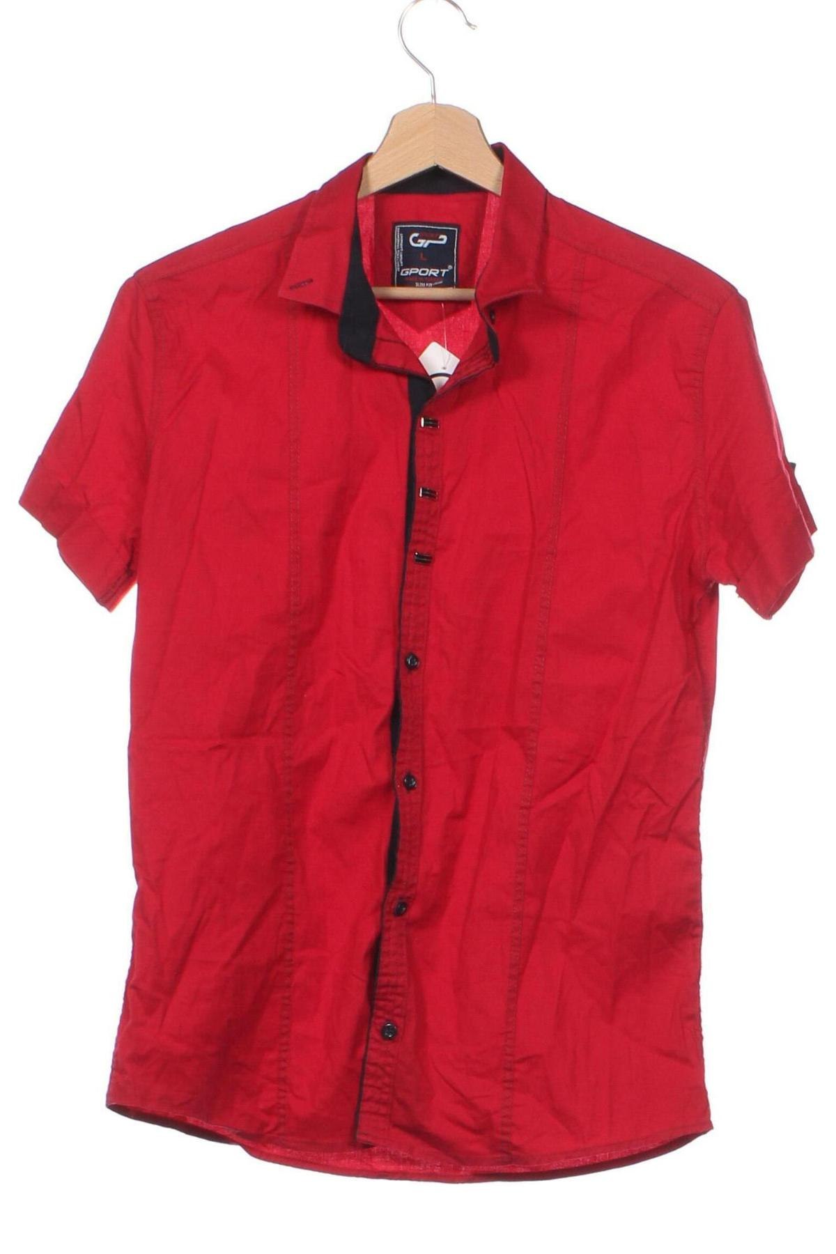 Herrenhemd, Größe L, Farbe Rot, Preis 7,64 €