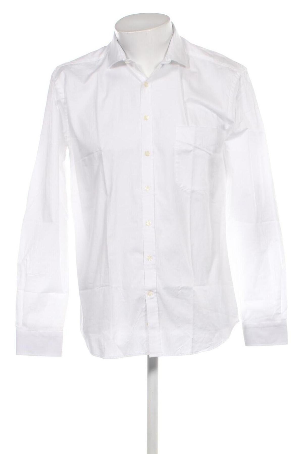 Мъжка риза Cafe Coton, Размер L, Цвят Бял, Цена 72,00 лв.