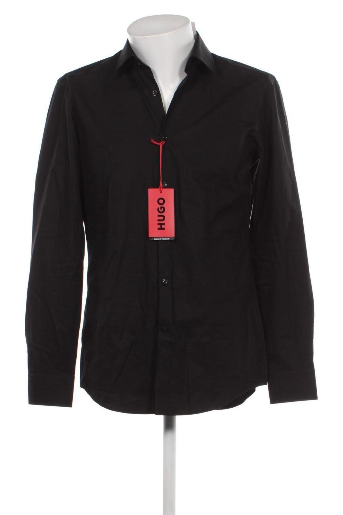 Мъжка риза Hugo Boss, Размер M, Цвят Черен, Цена 193,03 лв.