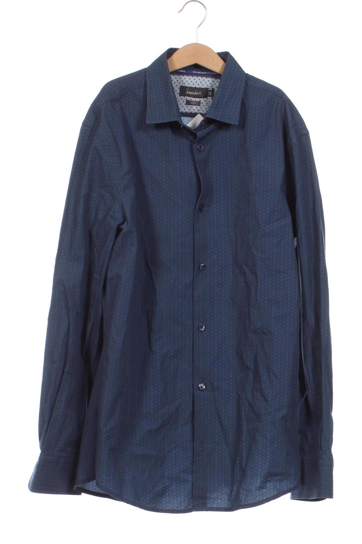 Herrenhemd Somewhere, Größe M, Farbe Blau, Preis € 13,30