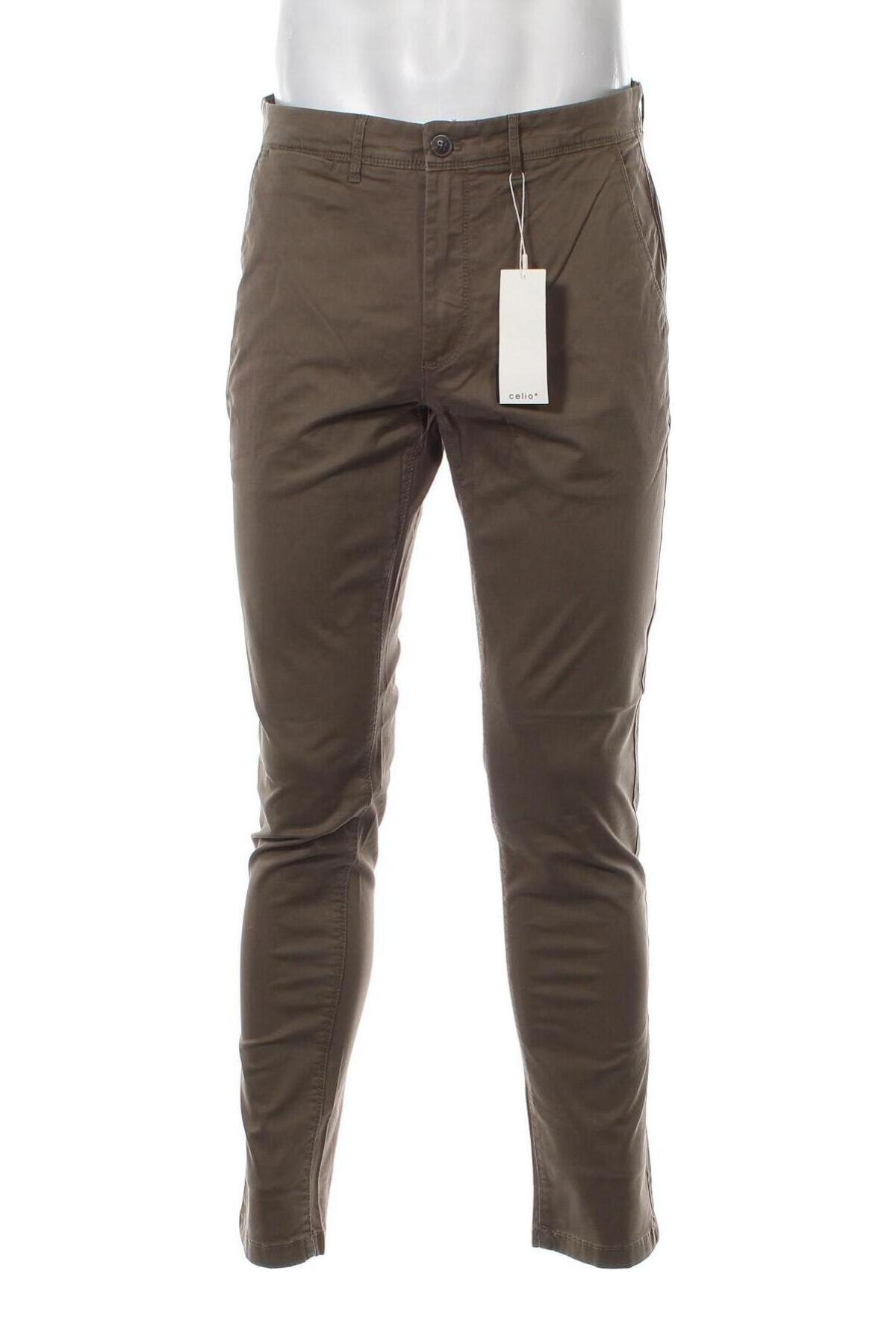 Pantaloni de bărbați Celio, Mărime L, Culoare Verde, Preț 151,32 Lei