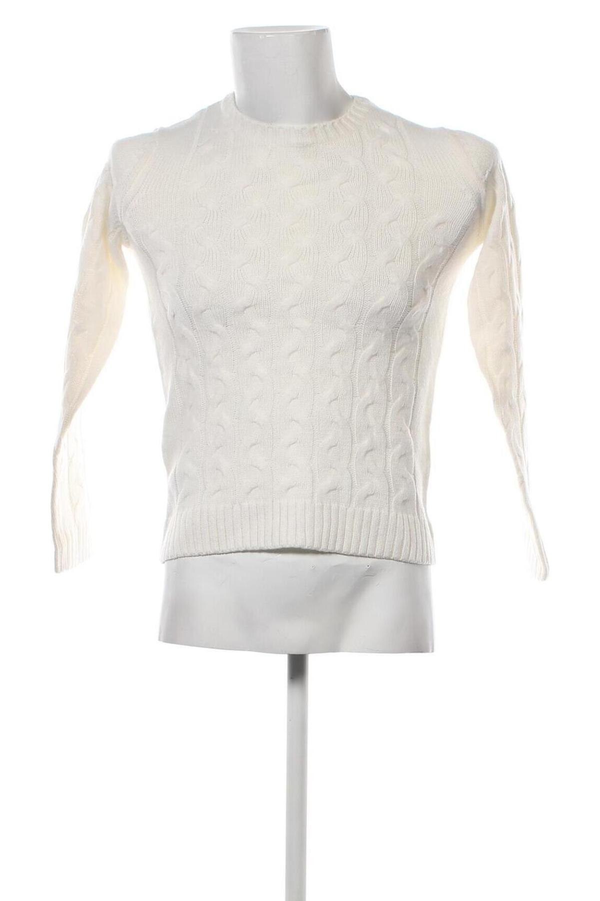 Ανδρικό πουλόβερ Bershka, Μέγεθος XS, Χρώμα Λευκό, Τιμή 5,02 €