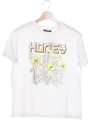 Γυναικείο t-shirt Bershka, Μέγεθος XS, Χρώμα Λευκό, Τιμή 7,72 €