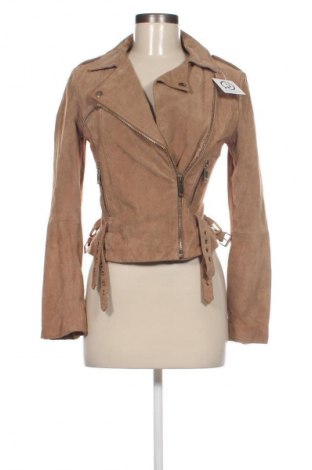 Damen Lederjacke Mango, Größe S, Farbe Beige, Preis 41,91 €